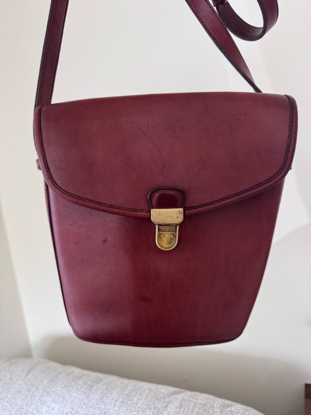 Rare Burgundy Vintage Coach Jackson Bucket Bag *missing hardware* #9912